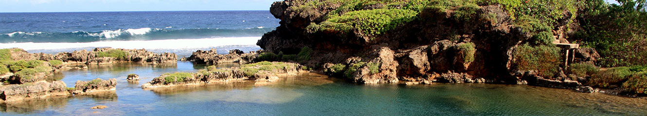 Guam scenery with waves.