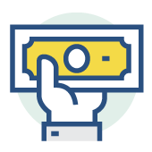 Cash in hand icon